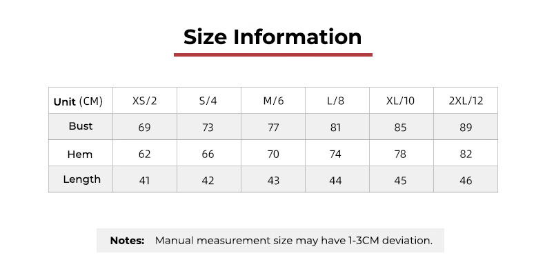 MBX609 - Size Chart