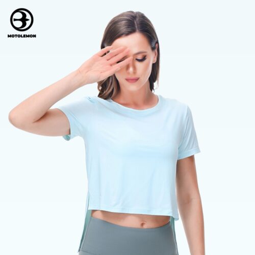 Blusa esportiva solta estilosa colete de ioga com proteção solar ao ar livre MTX677