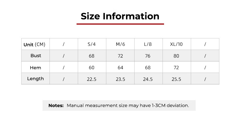 MWX028 - Size Chart