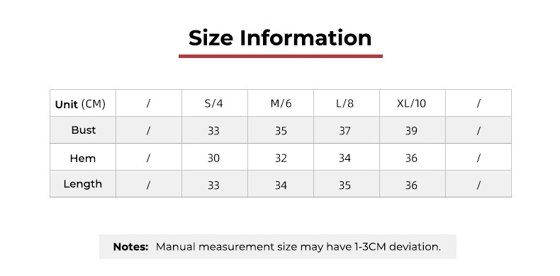 MWX693 - Size Chart