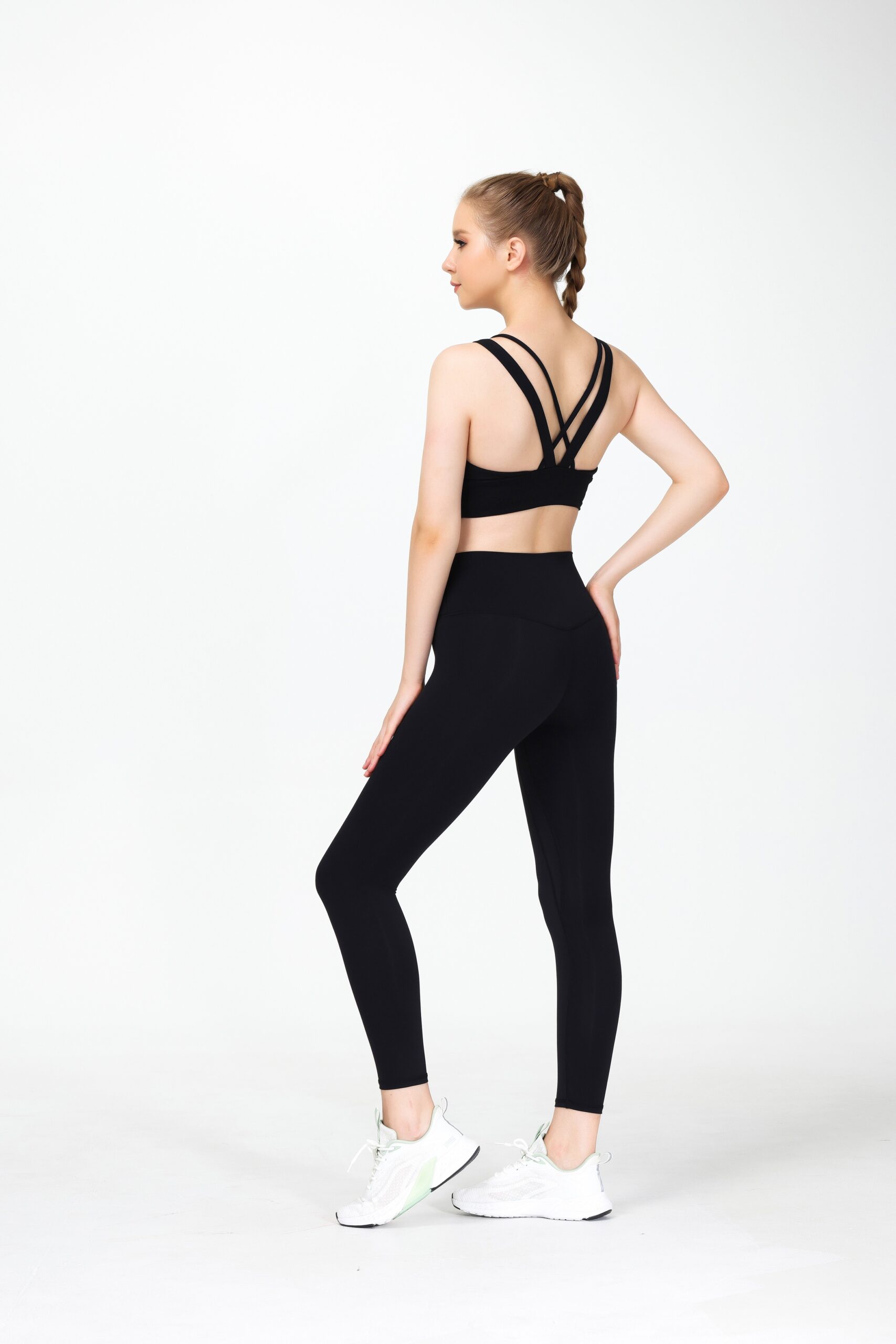 conjunto de top y leggings de gimnasia para mujer de fábrica