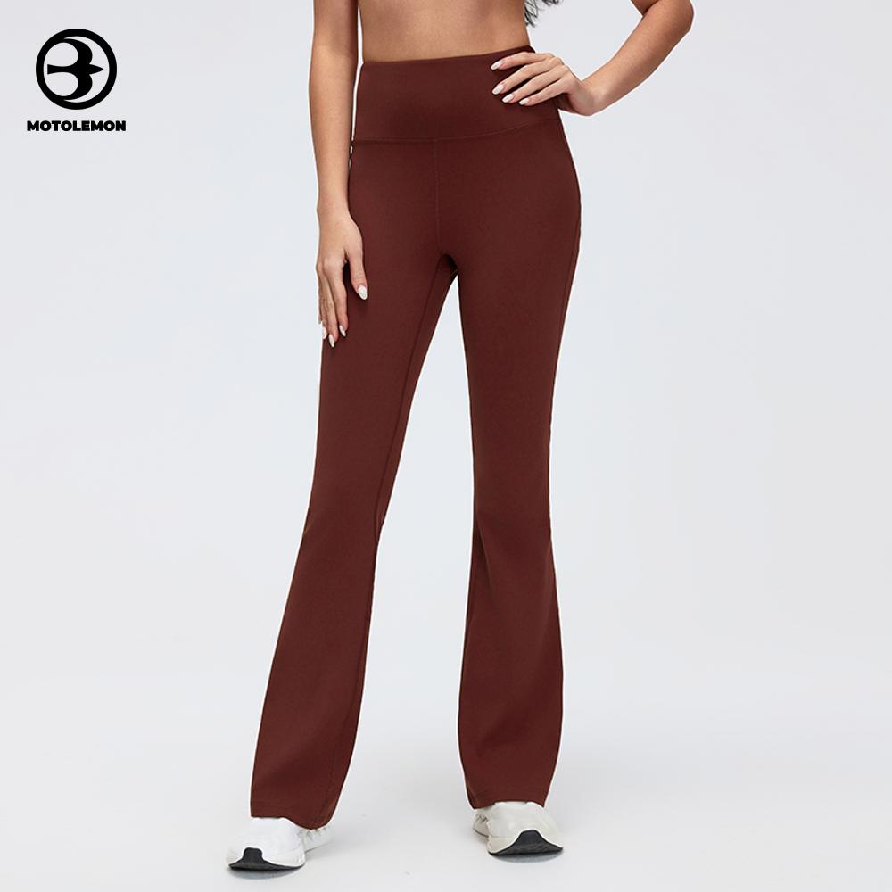 High-Waisted Flared Yoga Leggings Rear Pocket MCK204LD