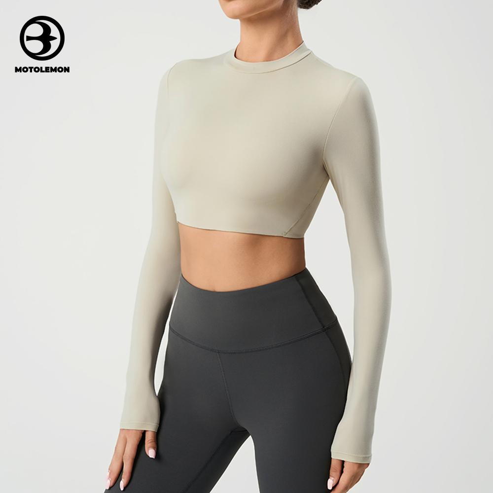 Smooth Slim Fit Long Sleeve Cropped Athletic Top MCX173WD