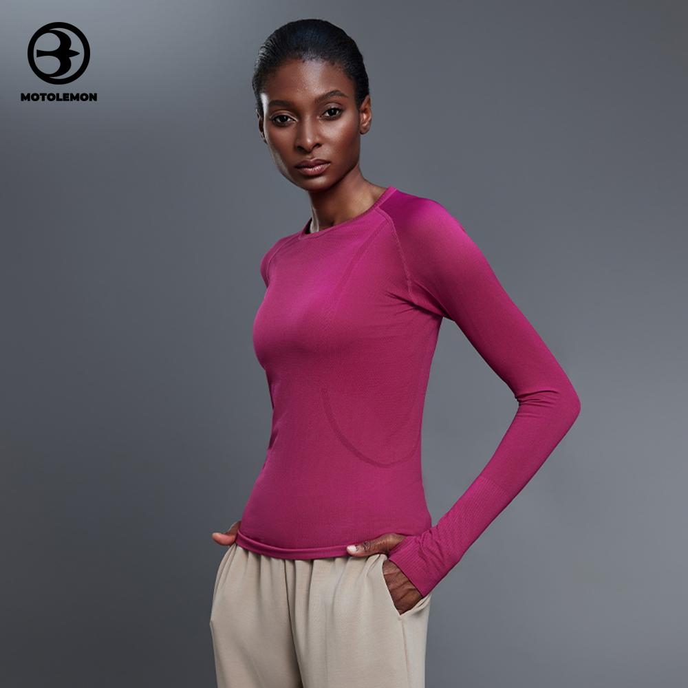 Seamless Thumbhole Crew Neck Long-sleeve Athletic Top MCX19083D