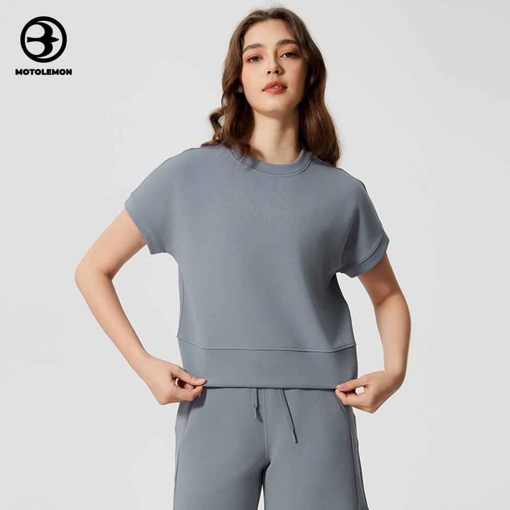 Ribbed Crew Neck Short Sleeve Top MDX25022D