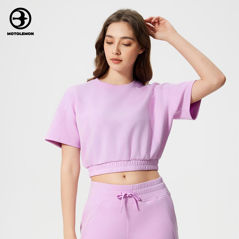 Bubble Hem Loose Crop Top T-shirt MDX25025D