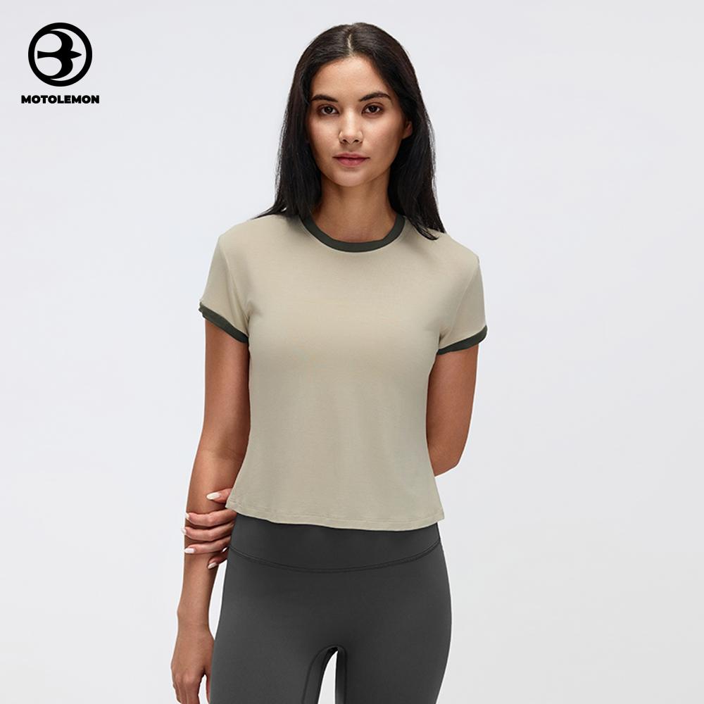 Retro Color Block Crew Neck T-shirt MDX25053D