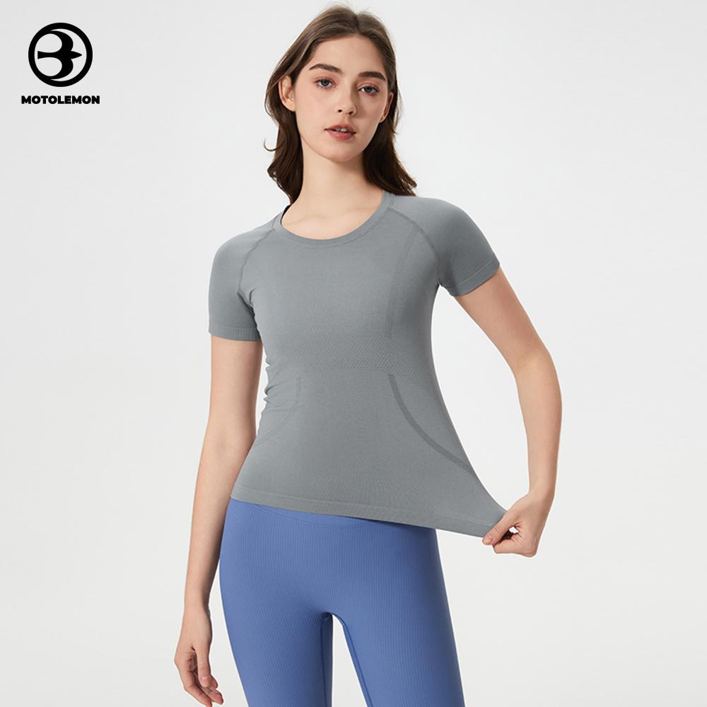 Stretch-Fit Short Sleeve Top Round Neck MDX25073D