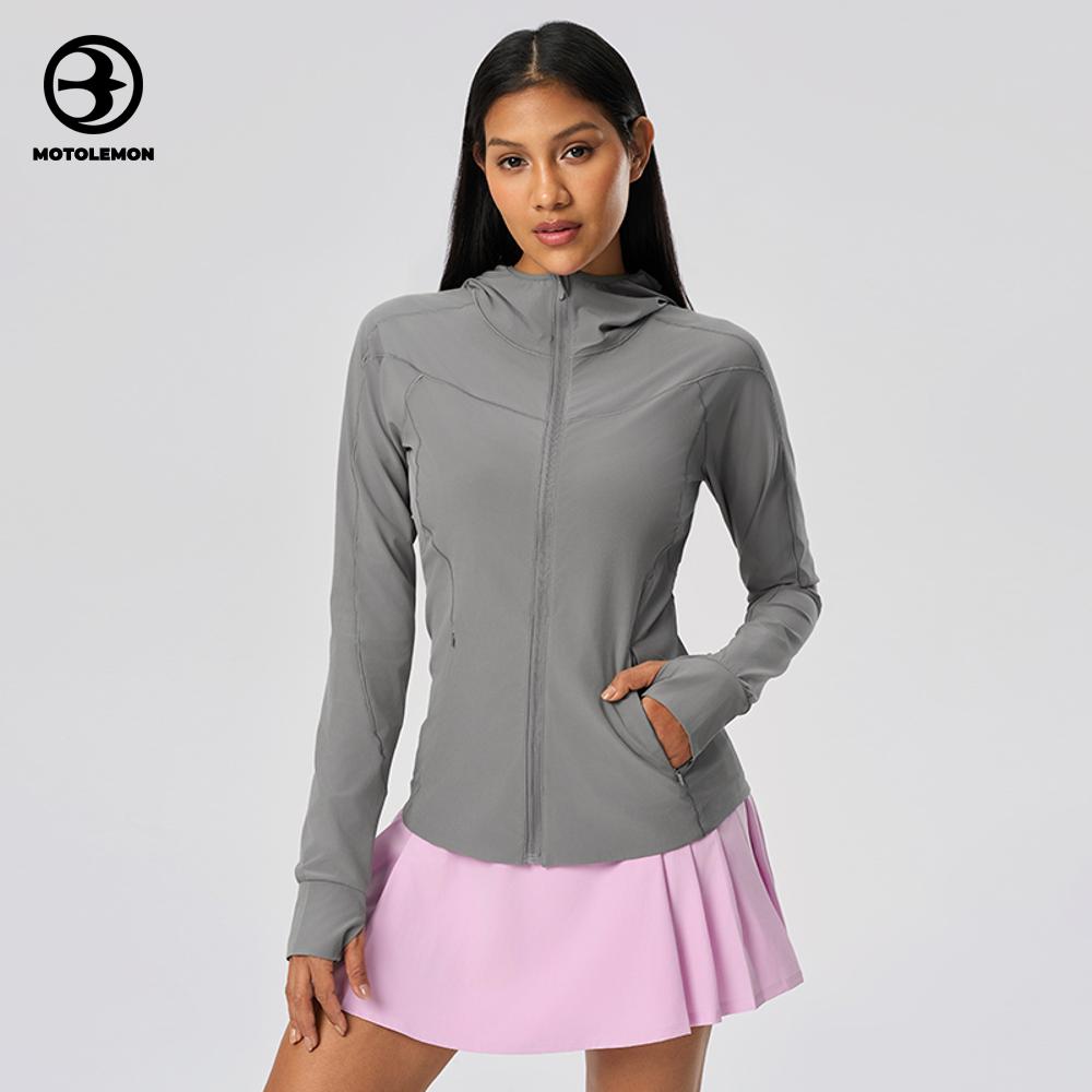 Smooth Stretch Hooded Sports Jacket Thumbhole MWT25011D