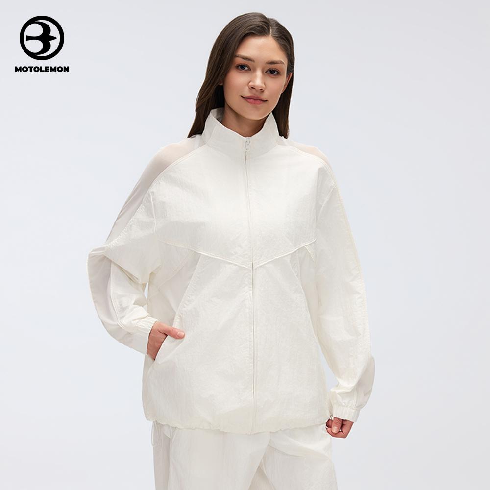 Mesh Sleeve Stand Collar Jacket MWT26031D