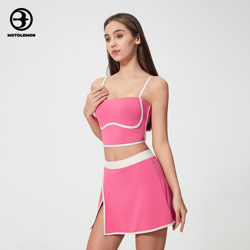 Color-Block Square Neckline Cropped Sports Bra MWX114SD