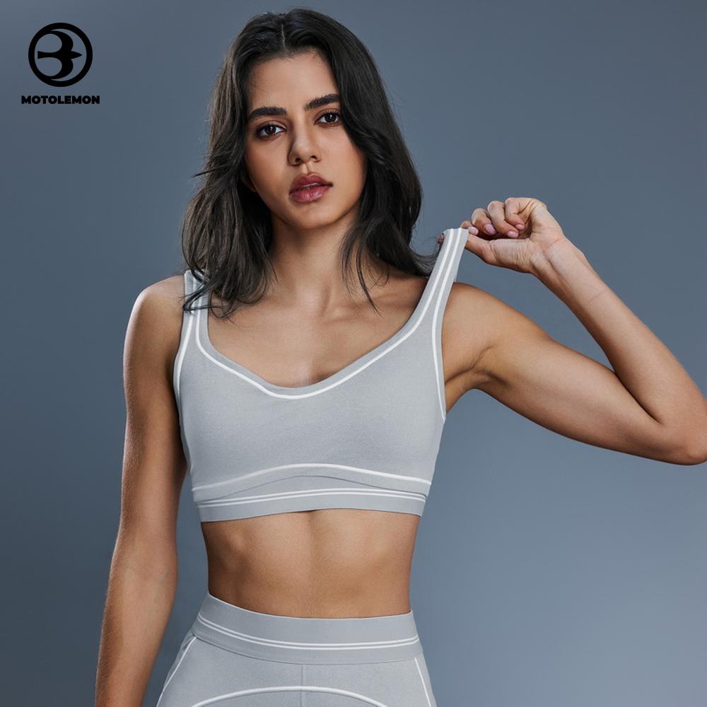 Color Block U-neck Sports Bra Wide Strap MWX25128D