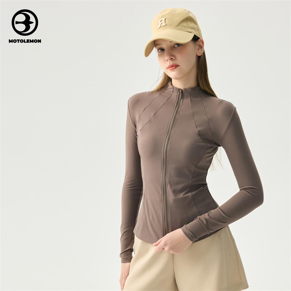 Tailored Stand Collar Long Sleeve Sports Top MCK62023I