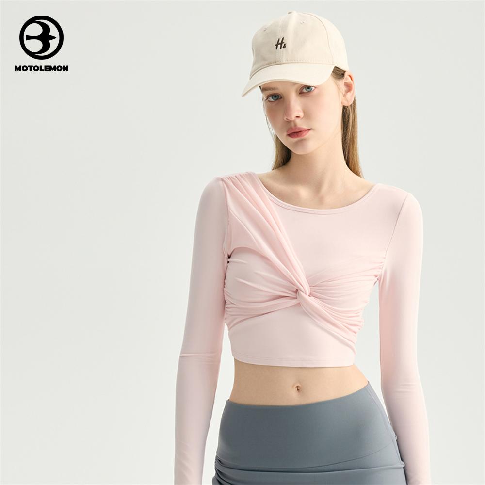Twist Detail Long Sleeve Crop Top Fitted MCX62012I