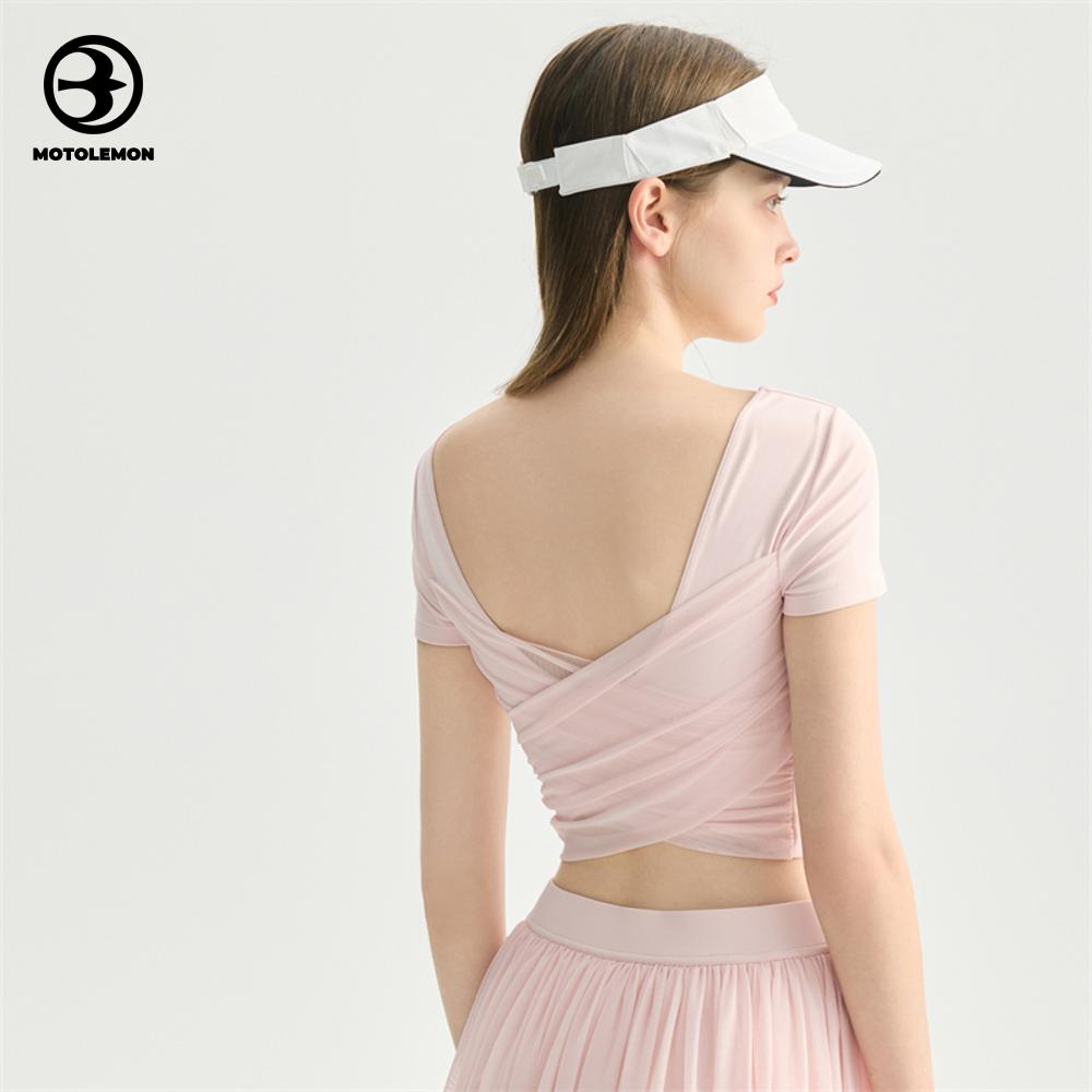 Cross Backless Tulle Crop Top MDX62014I